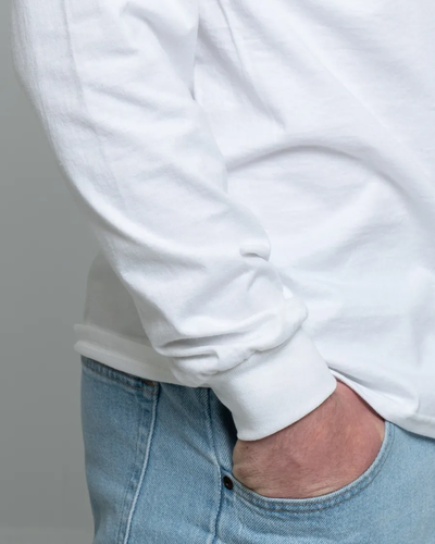 Closeup of a 2410 Gildan Ultra Cotton Long Sleeve Pocket Tee