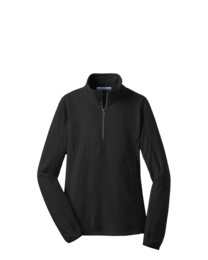 Image of a model wearing L224 Port Authority Ladies Microfleece 1/2-Zip Pullover