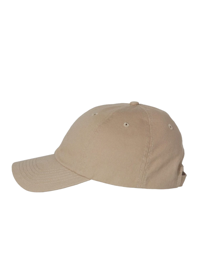 Image of a model wearing a VC300 Valucap Bio-Washed Cap