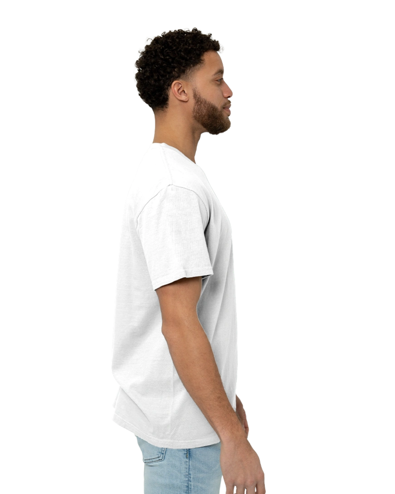 Image of a model wearing a PC099P Port & Company Pigment-Dyed Pocket Tee