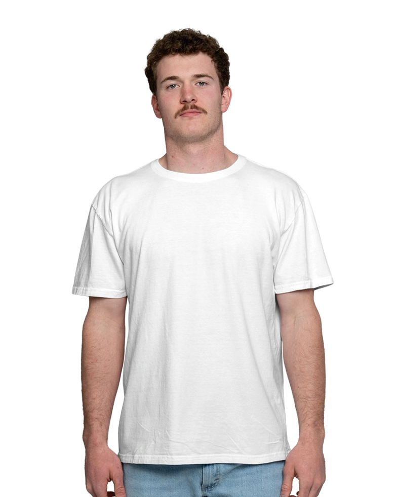 Image of a model wearing a PC099 Port & Company Pigment-Dyed Tee