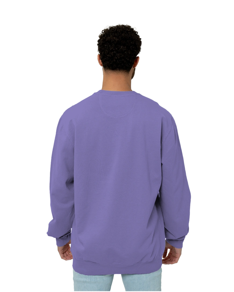 Image of a model wearing a PC098 Port & Company Pigment Dyed Crewneck Sweatshirt
